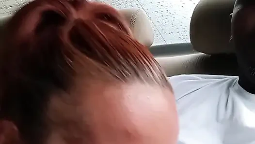 Street hooker blowjob in car. Cum in mounth