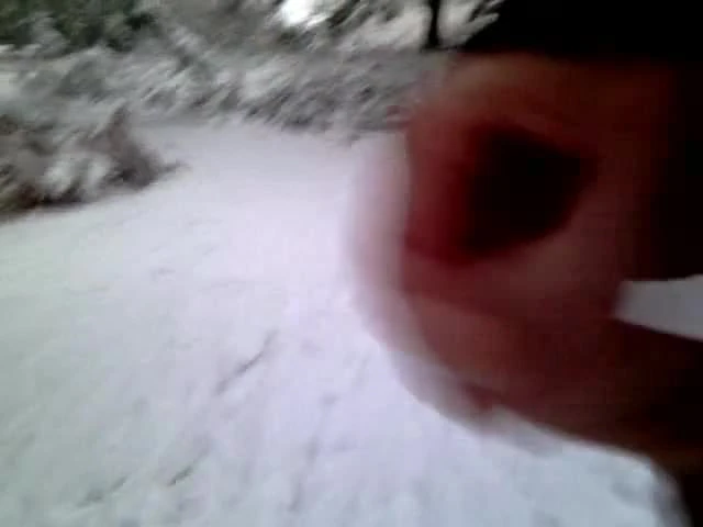 Flashing dick in winter 1