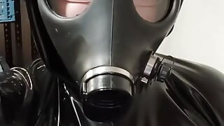 Isreali Gasmask Latex Tracksuit Cum