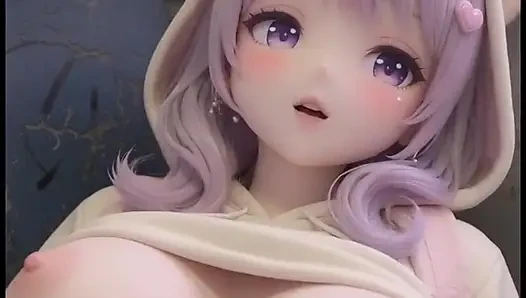 Shy kawaii hentai girl, alone on public bus