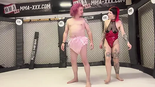 Pvc Stepmommy Torments Sissy in Mma Cage - Thigh Control & Humiliation