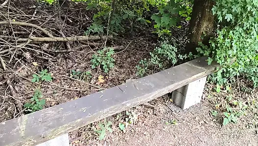 Whipping her bare ass on the barbecue area