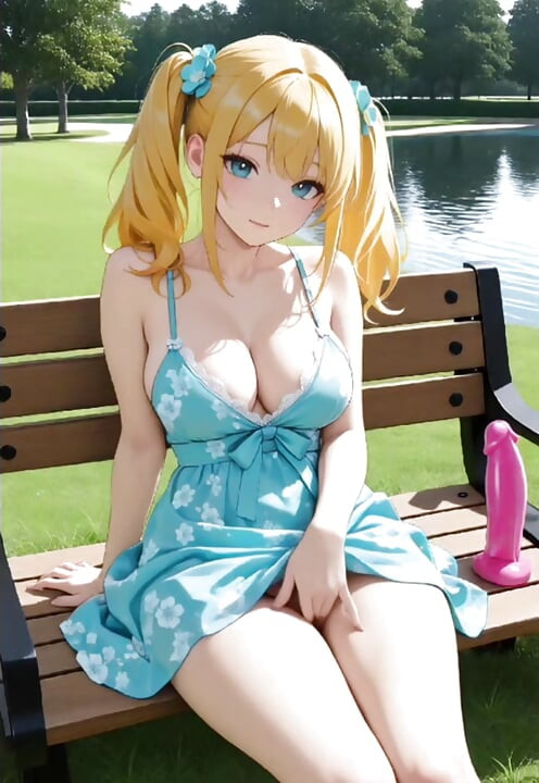 Anime hentai - je me suis excitée dans le parc et j’ai commencé à jouer avec mon gode