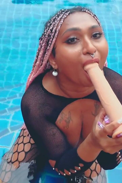 Deep Throat Dildo in Pool