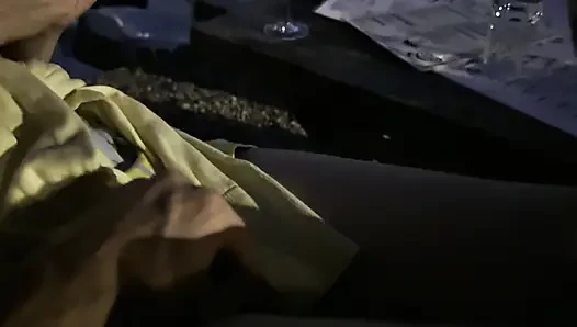 Sexy braless wife reaches an orgasm in public when I rub her clit in a night bar
