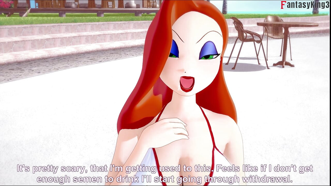 Jessica Rabbit wearing a bikini POV sex