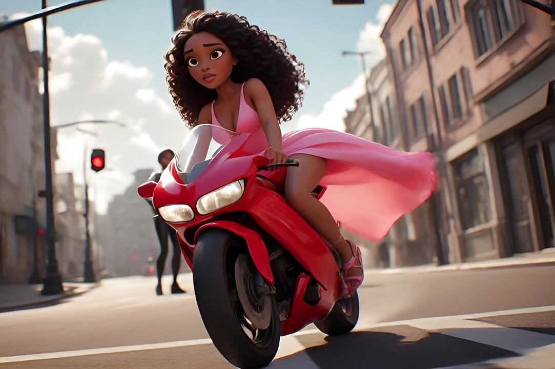 Motorcycle Sex, Rock, Black Woman, Oral Sex, Public, 3D Cartoon, Artificial Intelligence, Uncensored