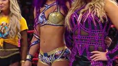 WWE - Sasha Banks с Trish и Natalya дерутся с Alica Fox