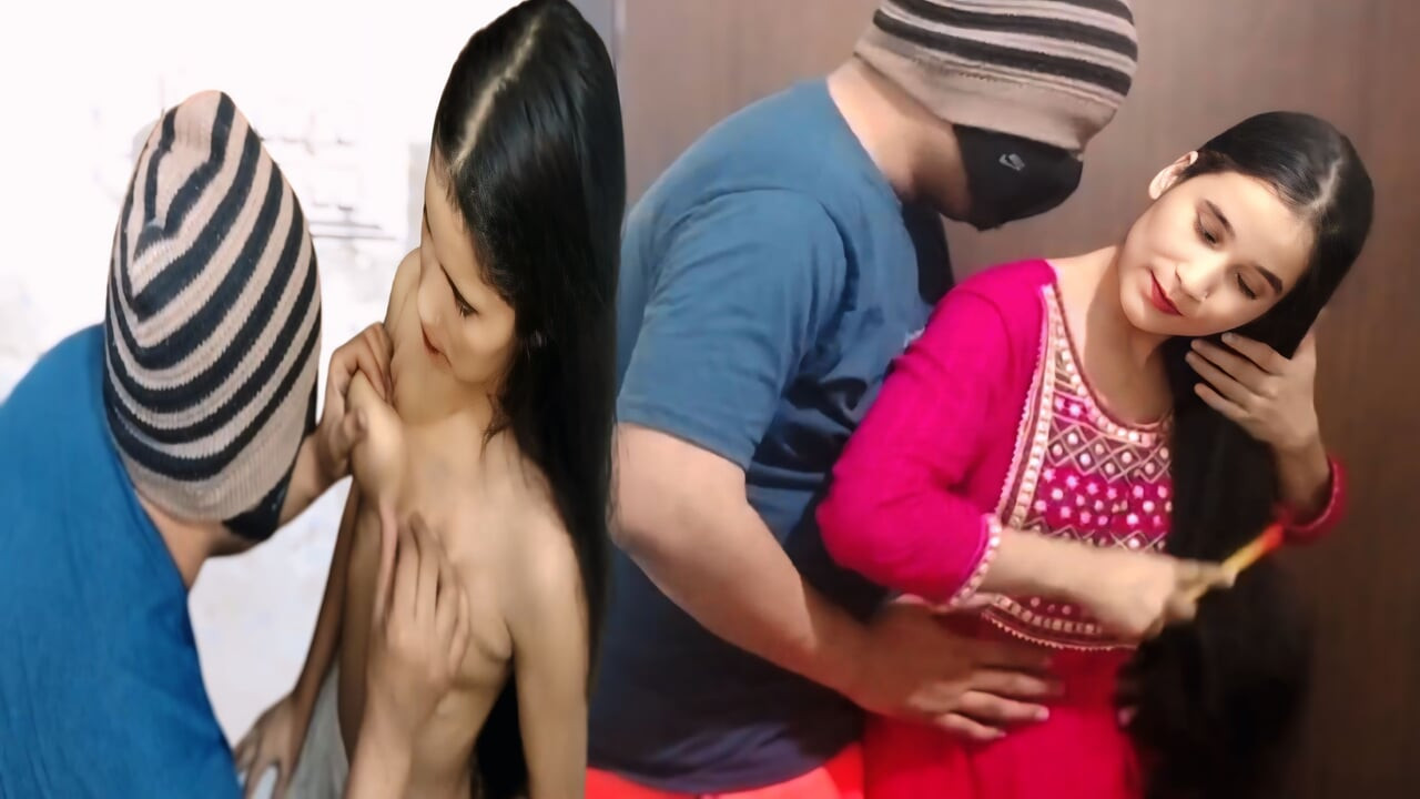 Step sister ready ho rhi thi ne pakar ke chuchi dba diya