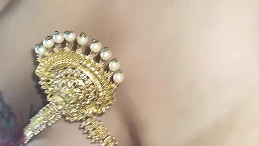 Yellow saree hot breast nipple licking
