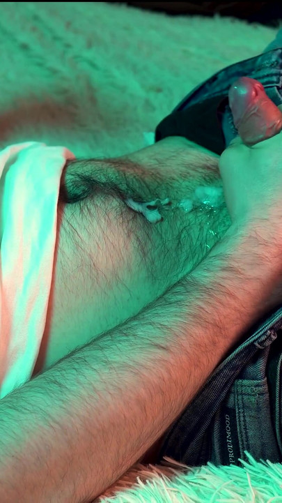 Captivating moment from "a young hot guy watches porn on his phone and jerks off his small cock."