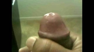uncut stroking close up