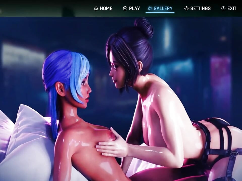 CyberFuck 2069 - bahagian 3 - Dua lesbian miang dengan strap-on oleh Loveskysanhentai