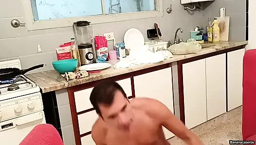 Fucking in the Kitchen with My Young Stepfather's Beautiful Cock