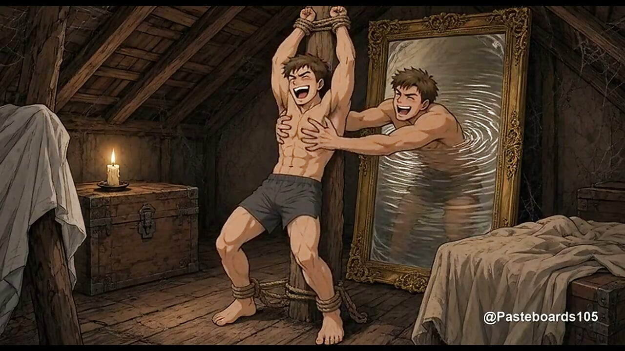 The Cursed Mirror - His Reflection Tickles Him (2D Anime)