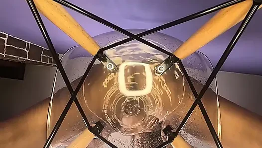 Überquellen transparenter stuhl