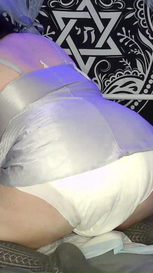 BBW ABDL Newbie Adama Daat Diapers, Wets, and Masturbates Herself | Clip 1