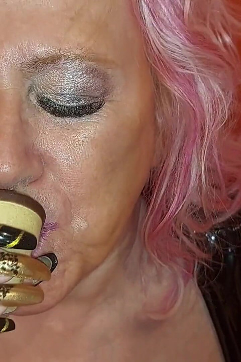 BBW German Granny Drinks Fresh Cum!