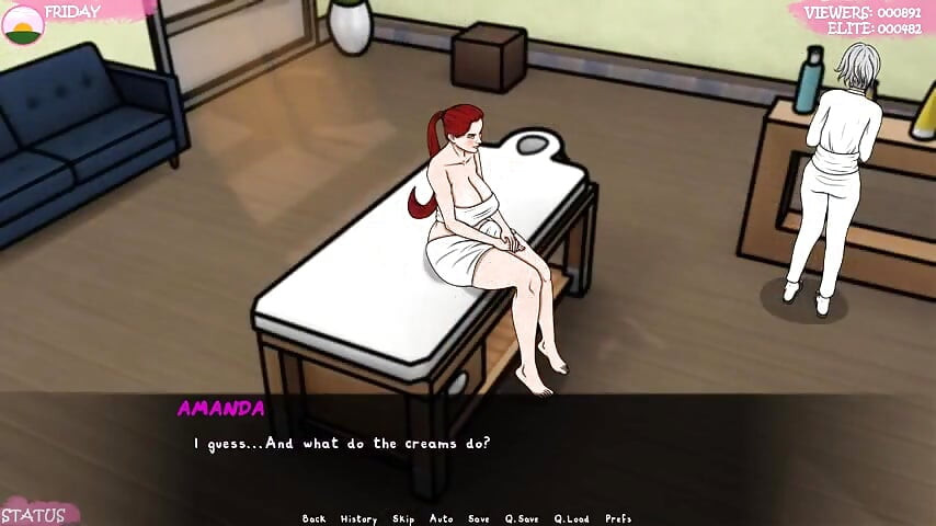 Lust Town - gameplay - roleplay - lésbica - massagem oleosa provocando peitos e buceta