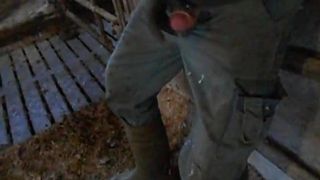 farmer cum on leg