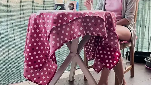 Italian Couple Blowjob Under Table After Eating Deep Creampie POV