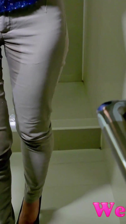 Pee adventures indoors of a skinny pissy girl