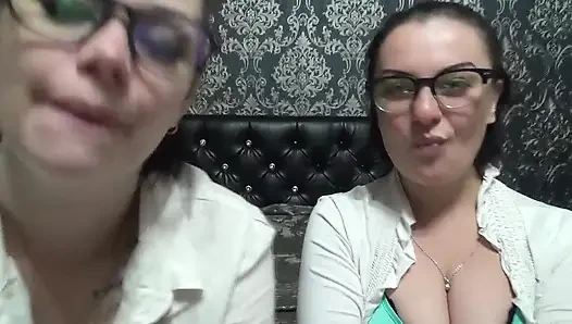 Two business women taunt you with their mouths & tongues before eating you whole!