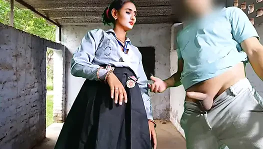indian First day newly student . desi beautiful girl sex with CLASSMATES in classroom