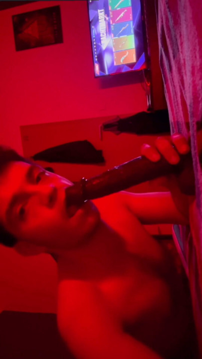 Look how I blow my BBC dildo horny