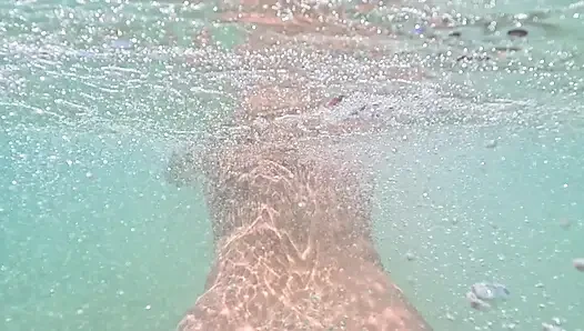 Naked Paradise -Underwater play with naked girl