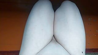 Symmetric Beauty Natural Clean Ladyboy Cock and Beautiful Soft Legs Clapping Masturbation