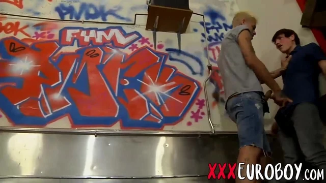 Blonde punk twink loves to suck hard cock and fuck tight ass