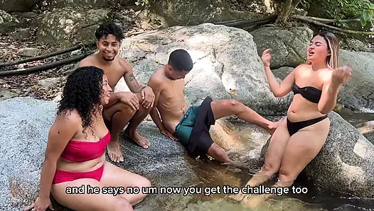 Sahabat saya dan saya meniduri dua pelacur di hutan - cumshot besar di wajah