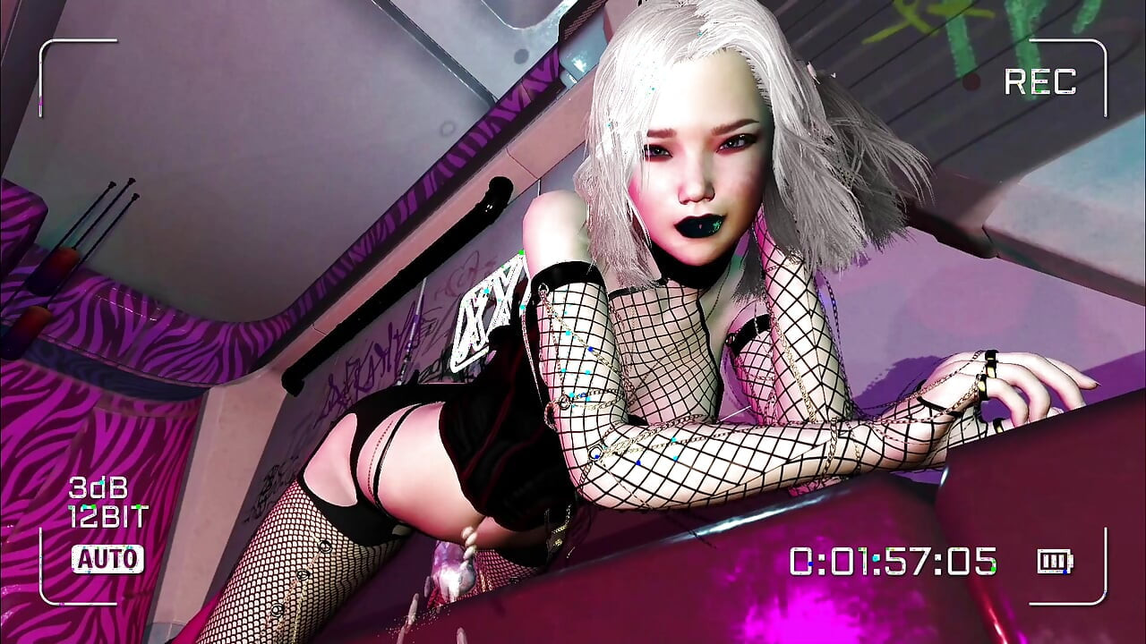 Cyberpunk Kote Cums Jako fontána Futatrans