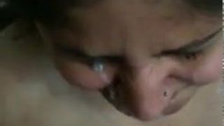 Desi Mature Dolly Chachi gets cumshot all over her face