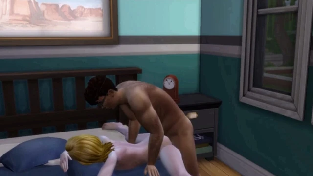 New cartoon animation couples hardcore fucking in bedroom wife cheating with her husband