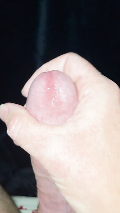 Steadily stroking out a load of sperm