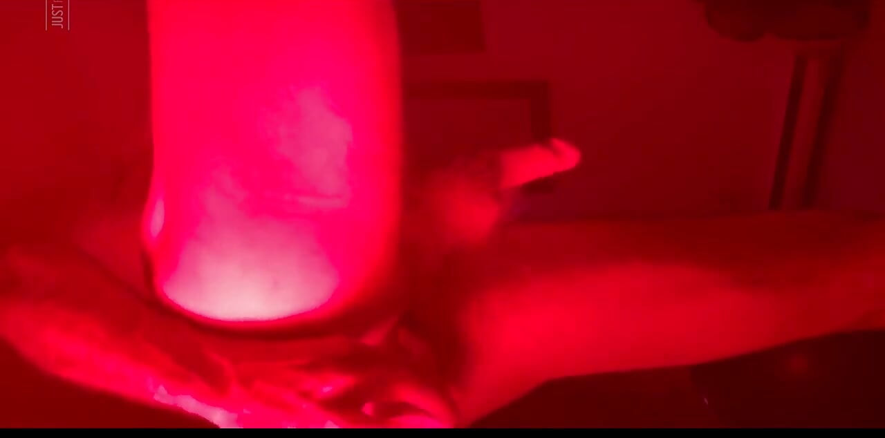 Horny Red Light Session with Cum and Dildo Ball Slamming