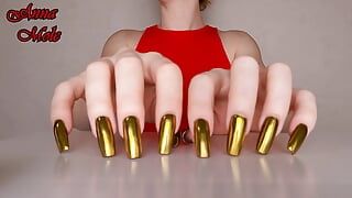 Fingering, golden nails