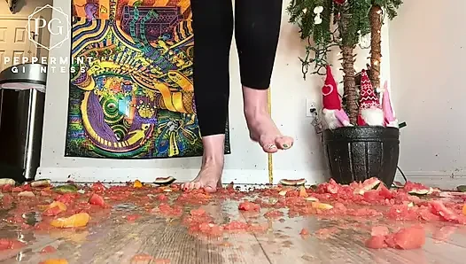 67 raksasa ukuran 16 slo-mo foot crush slow mo oranges & watermelon destruction