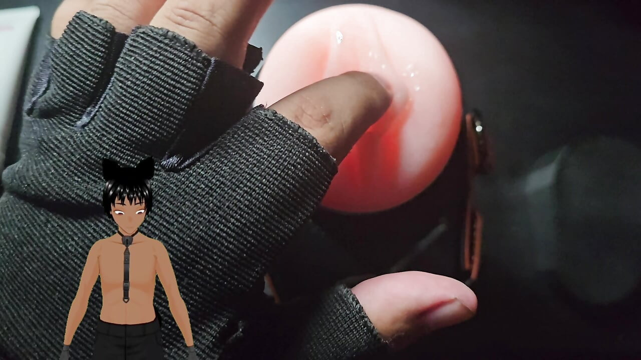 Usando un masturbador masculino automático que es otra persona va a usar.