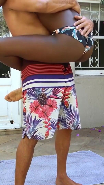 Must-see moment from "Flexible Ebony Hottie Stretched Wide By Big White Cock Yoga Instructor"