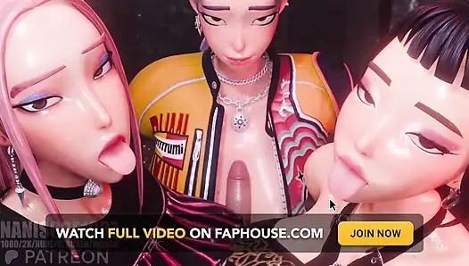 Rumi Mira Zoey Huntrix Triple Titjob 3D