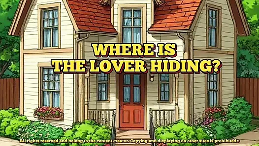 Cuckold Husband Is Furious That His Wife Is Cheating with Her Lover. Cartoon