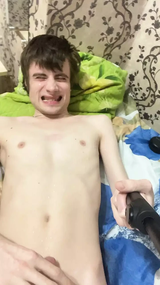 handjob man selfie stick cum in face