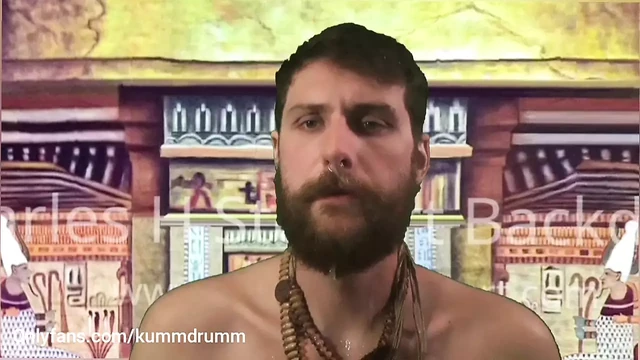 Egyptian slave milks the Pharoah's prostate and gets covered in cum