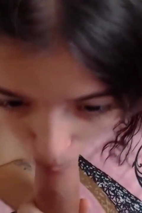 A Petite Girlfriend Gives a Footjob and a Blowjob