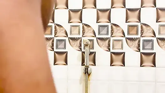 Indian boy masterbation in a bathroom with his big dick