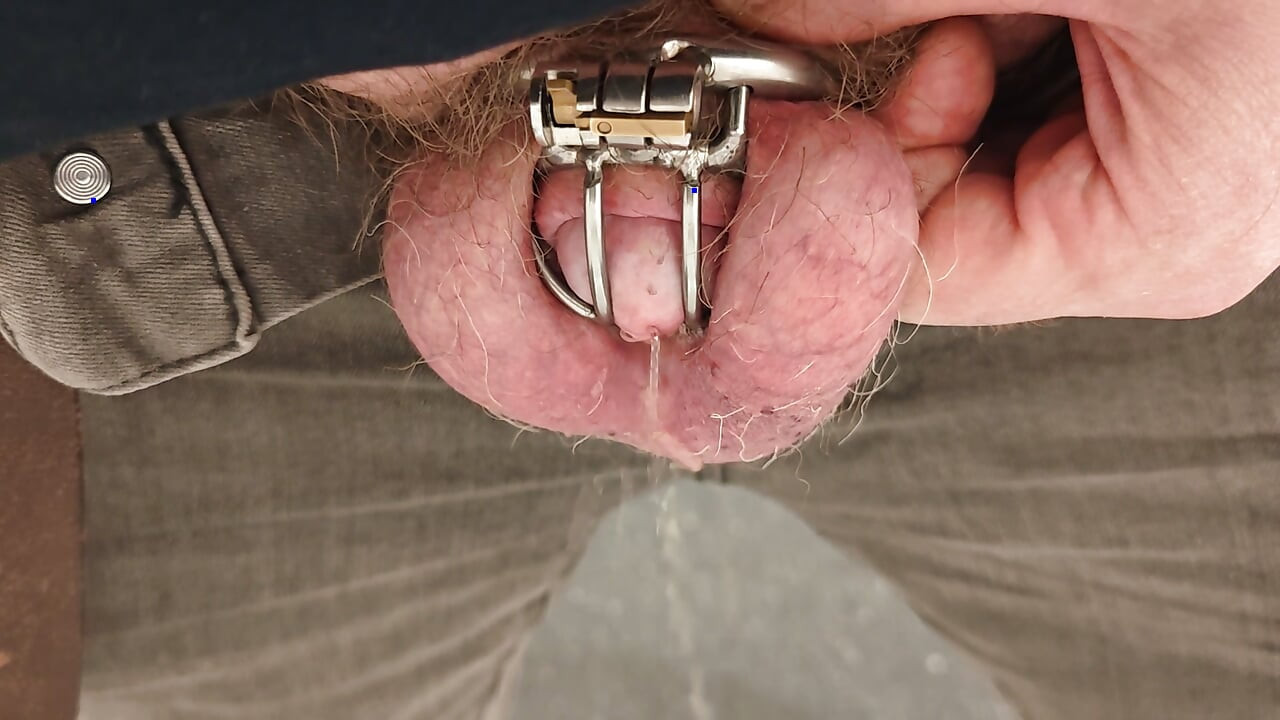 Pissing in chastity