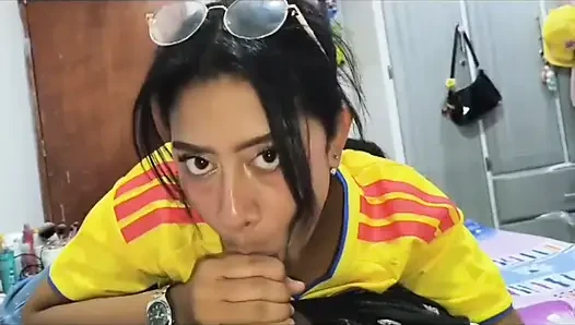 After the game, my stepbrother recorded me giving him a rich oral sex